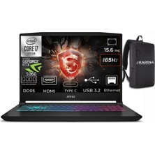 MSI Msı Katana 15 Hx Intel Core I7 14650HX B14WFK-449XTR-K00 24GB 1tb RTX5060 8gb Freedos 15.6" Qhd Gaming Laptop & Karina Çanta