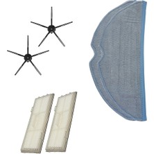 Parmis Roborock Uyumlu G10 Robot Süpürge Hepa Filtre X2 Yan Fırça Siyah X2 Mop Bezi X2