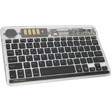 İlk El Grup ZR612 Rgb Şeffaf Siyah Bluethooth Klavye Iegtgrs-34