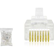 İlk El Grup Cat5 Konnektör Ez RJ45 Delikli 100LÜ Paket Şeffaf HDX5062 Iegtgrs-34