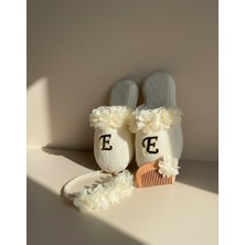 AdNovasam Harf Detaylı Lohusa Terlik-Tarak-Taç-Seti (Kalıbı Dar 1 Numara Büyük Alınız)Harf Belirtiniz!