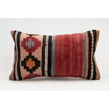 Kilim Wholesale El Yapımı Kilimden Yapılmış Vintage Kırlent Kılıfı, Yün, 30X50 cm