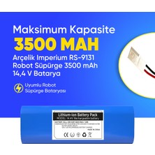 Ümit Maker Arçelik Imperium Rs - 9131 Robot Süpürge 3500 Mah Batarya – Orjinal Uyumlu Uzun Ömürlü, Yüksek Performans Pil