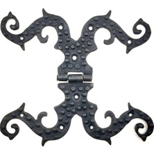 Die Grup Antika Tarz Dekoratif Pirinç Süslü Menteşe - 190X170 Mm, Oksit DIE-RSTG34