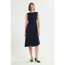 Love My Body Drapeli Elbise Lacivert 124L9797000