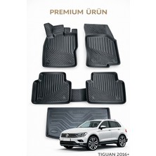 Black Gold Volkswagen Tiguan 2016+ Uyumlu 3D Oto Paspas ve Bagaj Havuzu Set Premium