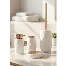 Hometarz Akrilik Rose Banyo Seti - 4 Parça, Beyaz