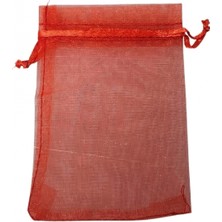 Özer Kutu Organize Tül Kırmızı 25 Adet 9X12 cm Boy Takı, Altın ve Hediye Kesesi