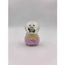 PremiumPort Sevimli Mini Panda Işıklı Kar Küresi, Büyüleyici Kış Süsü