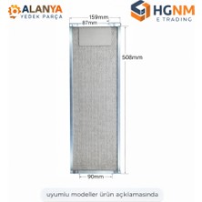 Hgnm E-Trading 508 x 159 mm Davlumbaz Filtresi 4055344149, GRI0112374A, 50268370009, 5026837000