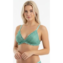 Bonbon Kadın Transparan Tül Fırfırlı Balensiz Desteksiz Sütyen ve Transparan String Külot 2'li Takım BB2270