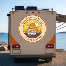 Sticker Dizayn Outdoor Adventure Camping - Gezgin Karavan Sticker - Kamp Camping Sticker - Araba Oto Motosiklet Karavan Cam Sticker - 00389