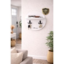 Mobilyacın 2 Askılıklı Duvar Rafı -Anahtarlık- Bölmeli