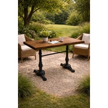 Mobilyacın Cafe Masa Köknar Kütük Masa Ceviz Aslan Ayak