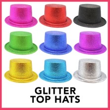 NessiWorld Karışık Renk Simli Silindir Parti Şapkaları (12 Adet)