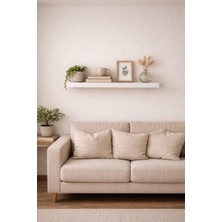 Mobilyacın Tekli Uçan Duvar Rafı Set Gizli Raf- Beyaz - 30 mm