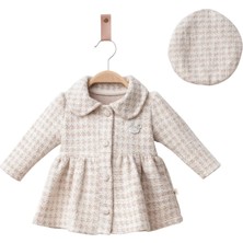 Myroka Kız Bebek Mevsimlik Şapkalı Elbise Krem