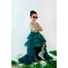 Duca Masal Kuyruğu Fırfır Etekli 3 Parça Parıltılı Özel Gün Seti