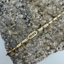 Mare Accessories Yunan Motifli Taş Detaylı Gold Zincir Bileklik