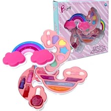 Yıldız Dükkan Sürülebilir Makyaj Set Gökkuşağı Güzellik Seti Kız Çocuk Oyuncak Makyaj Oyun Seti