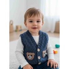 A&D Handmade El Örgüsü Ayıcık Motifli Bebek/çocuk Yelek