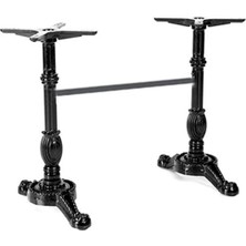 Mobilyacın Cafe Masa Köknar Kütük Masa Siyah Aslan Ayak