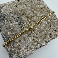 Mare Accessories Minimal Top Detaylı Gold Zincir Bileklik