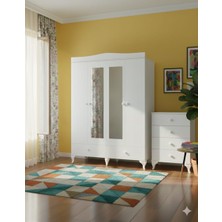 Patiko Pdlp 204 Beyaz Dört  Kapaklı  Aynalı  Pera  Dolap