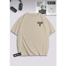 Risil-Nu Company Yeni Sezon Pamuklu 30/1 A Kalite Kumaş Ön Arka Marvel Baskılı Oversize T-Shirt