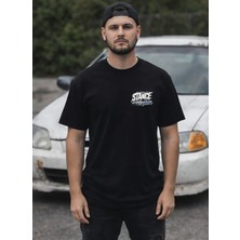 Levo Stance Honda Siyah Tişört Oversize Penye Sıfır Yaka (Stance2)