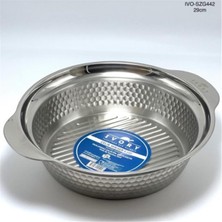 Ivory Çelik Sığ Mikser Kabı 29×7 cm | Dayanıklı ve Çok Amaçlı Karıştırma Kabı