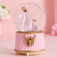 PremiumPort Işıklı ve Müzikli Geyikli Kar Küresi, Orta Boy, Şık Dekoratif Hediye