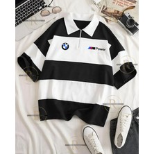 Risil-Nu Company Bmw Baskılı Çok Parçalı Vortex Kumaş Fermuarlı Polo Yaka  T-Shirt