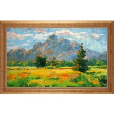 Giyense Altın Çerçeveli Paspartulu Manzara Tablo N763