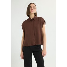 Love My Body Erkek Gömlek Yaka Kolsuz Gömlek Kahve 130L9769000