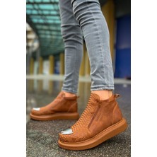 Zapatos CH133 Coccodrillo Erkek Spor Günlük Fermuarlı Cilt Bot Ctt - Taba