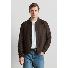 Danger Erkek Poliviskon Özel Kumaş Ceket Kahverengi