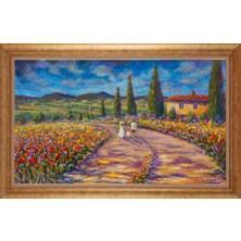 Giyense Altın Çerçeveli Paspartulu Manzara Tablo N1453