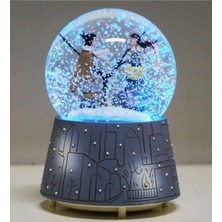 PremiumPort Büyük Boy Kar Tanesi Püskürtmeli Kış Masalı Kar Küresi 16 cm Işıklı