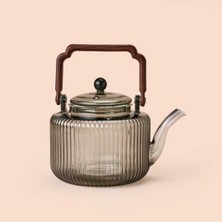 UltraMint Şeffaf ve Gri Bitki Çayı Demliği, 800 ml Kapasiteyle Keyifli Kullanım