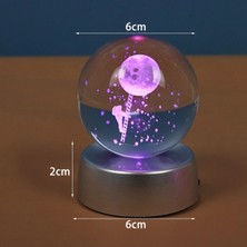 PremiumPort Renk Değişen Astronot Temalı Işıklı Cam Küre 8X6CM, Dekoratif ve Şık