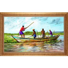 Giyense Altın Çerçeveli Paspartulu Manzara Tablo N1933