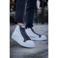 Zapatos CH167 Blazer Erkek Spor Günlük Bağcıklı ve Fermuarlı Cilt Bot Cbt - Beyaz/antrasit