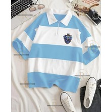 Risil-Nu Company Erkek ve Kadın Yarım Fermuarlı Polo Yaka Oversize T-Shirt - Harry Potter Evleri Tasarımlı