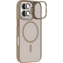 Piyasa Sepeti iPhone 16 StandGuard MagSafe Kılıf + Lens Koruma Kum Beji