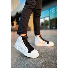 Zapatos CH167 Blazer Erkek Spor Günlük Bağcıklı ve Fermuarlı Cilt Bot Cbt - Beyaz/siyah