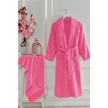 Cottonest Lacivert Havlulu Bornoz 2li Set