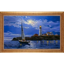 Giyense Altın Çerçeveli Paspartulu Manzara Tablo N1036