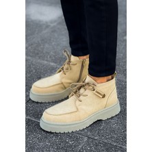 Zapatos CH213 Bryggen Erkek Spor Günlük Bağcıklı ve Fermuarlı Süet Bot Skt - Kum