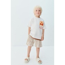 Monila Erkek Çocuk Slogan Baskılı Şortlu Pamuklu Altüst Takım